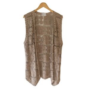 Pierra Cardin crocheted, sleeveless cardigan, size XL